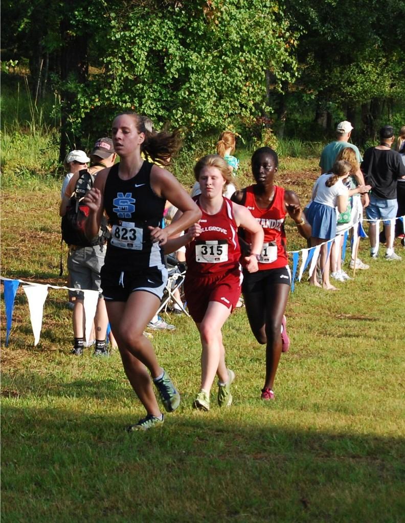 Senior Nicole Chrzanowski running for the finish line during the Panther Invitational on Sept. 8.