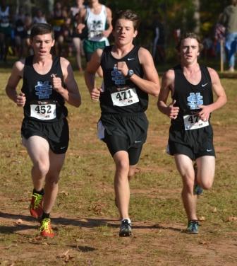 Junior James Adams, senior Daniel Sims, and sophomore Josh Warren lead the boys varsity team to finish runner-up at the Region 4-AAAAA Championship.