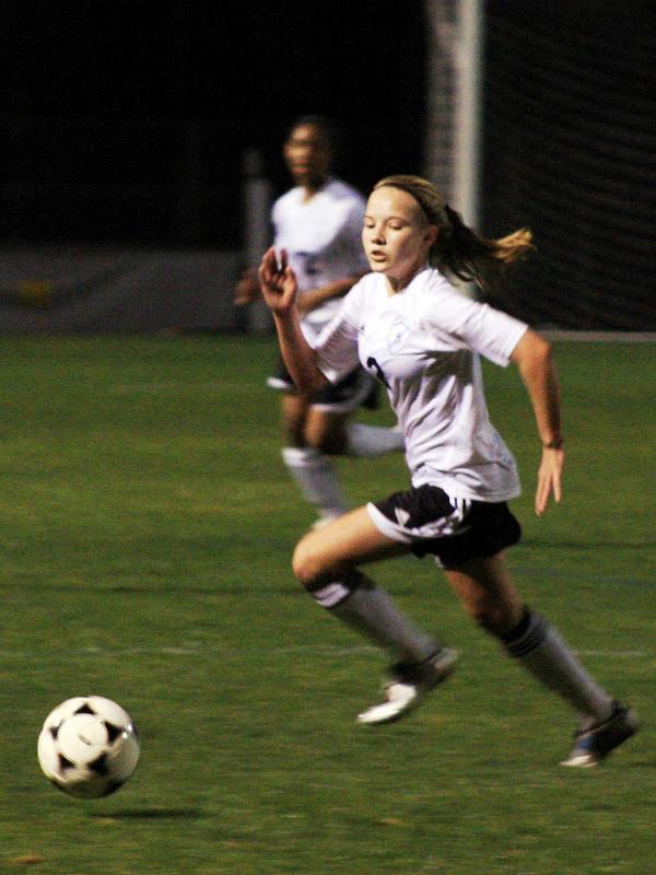 Junior captain Sarah Yoss makes a play on the ball against Whitewater in the GHSA-AAAAA girls soccer semifinal game against Whitewater. The Wildcats won, 3-1, and the Lady Panthers ended their season  with a 16-6-0 record. 