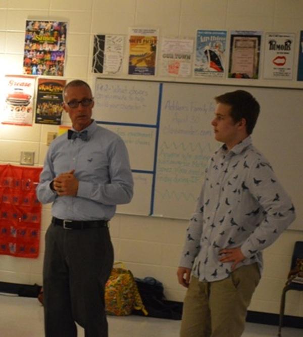 David Spearman (left) and Tim Dickson running lines for Proposal.