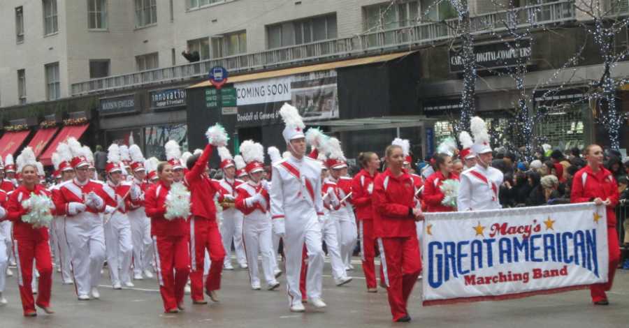 Sophomore Adam Warner marches with the Great American Band in New York City for the Macys Thanksgiving Day Parade.