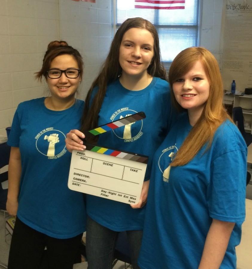 Seniors Anne Rentz (left), Lexi Nails and Emma Smith made a short film, Two Girls, One Ghost, that was chosen to be screened at the Cannes Film Festival and the Hollywood Film Summit. 