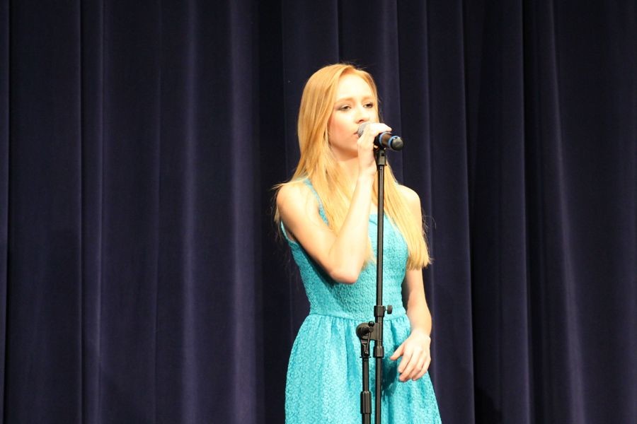 Freshman Cara Clements was lost in her music as she performed Jason Walkers Down.