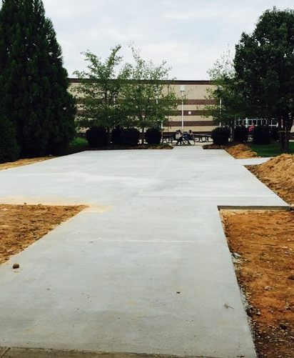Fayette County maintenance workers paved the area that held the old wooden deck on Aug. 12, and the school plans to add round tables that should seat around 40-50 students.
