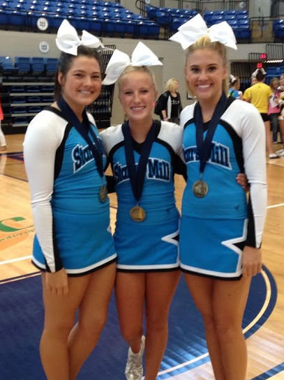 Cheerleaders Olivia Phillips, Sydney Mayson and Emily Herrmann attended the  Cheerleader of the Year competition in Columbus, Ga.  They all placed in the top 40.