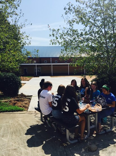 The new patio will be open for the students to use within the next couple weeks. It’s located next to the existing eating area outside the cafeteria.