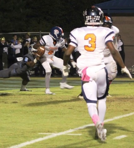 Senior defensive end Anthony Davis played a big part of the defense on senior night, helping to limit the Mundy’s Mill Tigers to 176 yards of offense. 