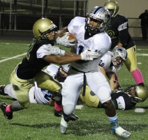 Sophomore running back breaks off a defender on his way to a three touchdown performance against Morrow. Frye has 11 touchdowns in three games.