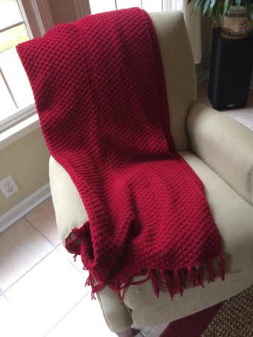 A scarf that Marie Scott knitted in her free time