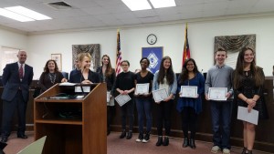 Fayette County Board of Education recognized the varsity academic team at their meeting on Feb. 22 for their first-place award at the Griffin RESA tournament. The team went to the state RESA tournament Feb. 6 after an undefeated season but were eliminated in the first of the afternoon rounds. 
