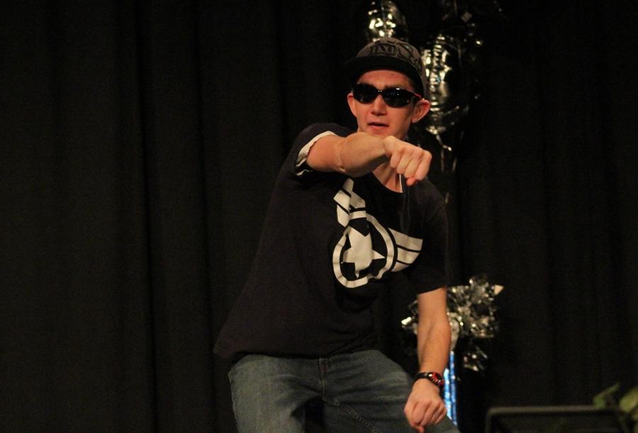 Peers are Linking Students pageant contestant performs the popular dance “whip” and “nae-nae” during the talent portion of the show. There were 14 talent acts in the pageant.