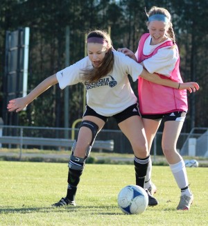 Jan. 29, 2016 - The girls JV and varsity teams combined to play a scrimmage against each other on Jan. 29 to prepare for the upcoming regular season. The team’s first game will be Feb. 5 against Pope at home. 