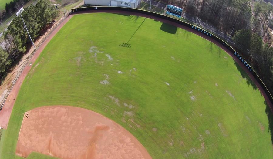 A drone flew over the Starr’s Mill baseball fields earlier this semester and captured the damage from the abnormal amount of rainfall in January. Fayette County Board of Education head of facilities Mike Satterfield estimates the renovations will cost $100,000-150,000 and won’t be started until the summer. 