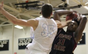 A Panther player commits a foul against Forest Park. Many teams in the NBA attempt to gain an advantage by intentionally fouling players who struggle to shoot free throws, but this strategy often fails to work as teams intend.