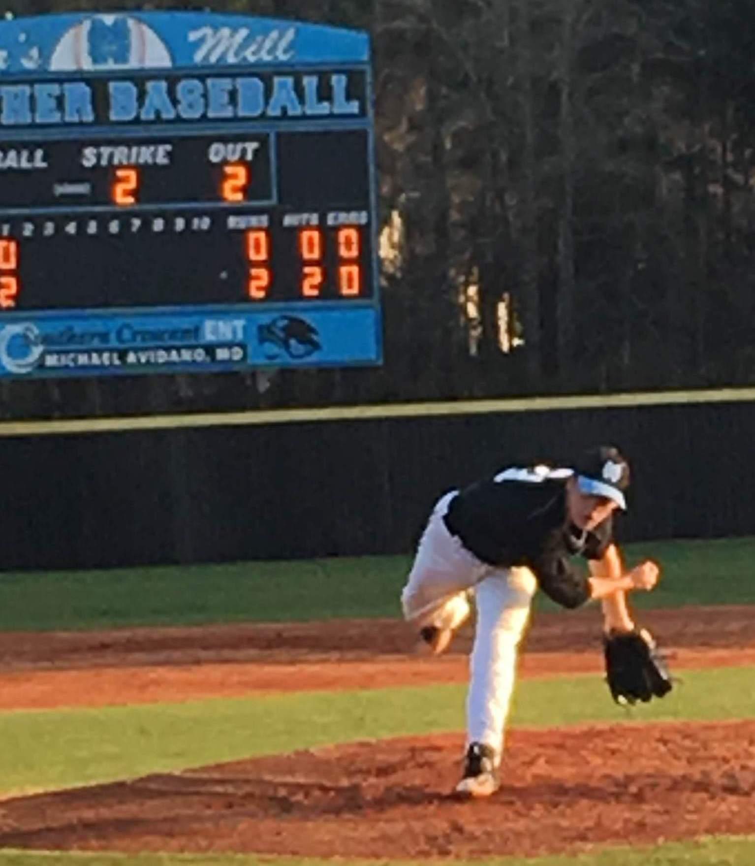 March 7, 2016 - Senior Richie Post looks for an 0-2 strikeout to end the top of the second inning. Post went on to throw four solid innings without allowing a single hit.