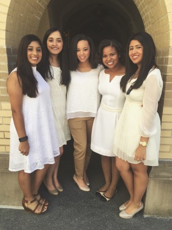 March 6, 2016 - Five Fayette County Girl Scouts of America Gold Award recipients pose together prior to the award ceremony at the Fox Theatre in downtown Atlanta.  Starr’s Mill seniors Arisha Ali, Maria Curry, and Saba Verani were among those who earned the highest achievement in Girl Scouting.