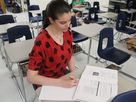 A student works on makeup work after missing many days this semester. Students who get ill or injured and miss an extended amount of days struggle with the repercussions of missing. It can affect the students understanding of a subject and can delay their learning.  