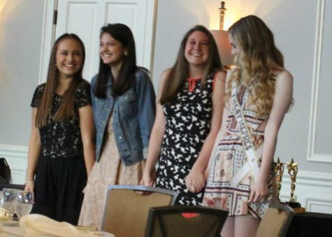 The new “Thesboard” of troupe 6412 takes their first photo together. Junior treasurer Jordan Bobbitt, junior secretary Jillian Ruvalcaba, sophomore vice president Emily Treon, and junior president Nora Bill were chosen by last year’s officers. “The application for the Thespian Board consisted of three questions in addition to listing their experience with the schools drama department,” senior former president Alexa Echevarria said. “We were looking for passionate, organized, and dedicated people who would work well together. I think thats exactly what we found with the new Thespian Board.”