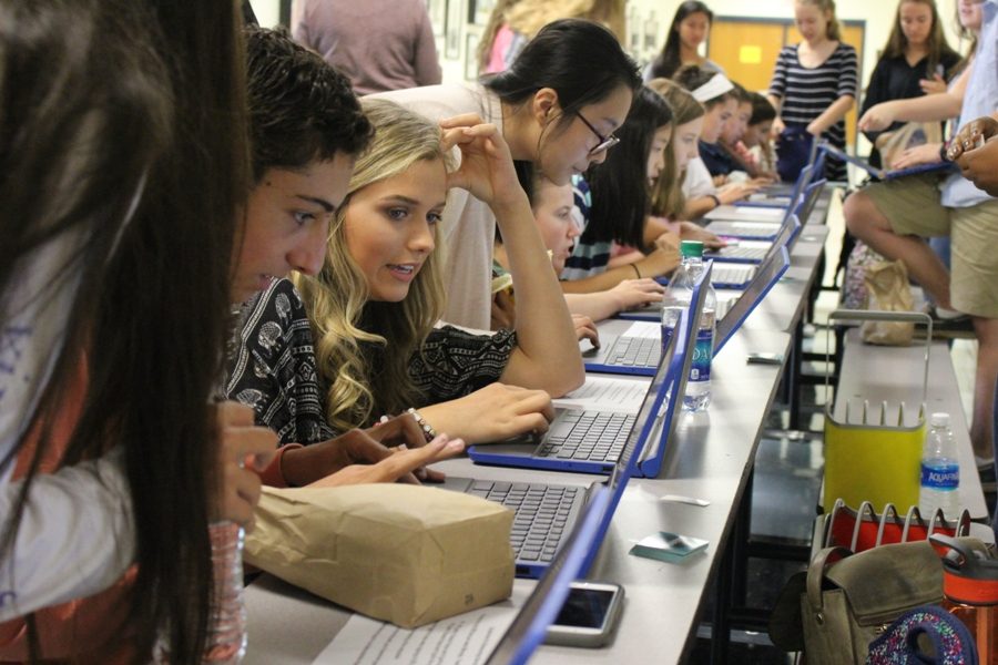 Just outside of the lunchroom, during all three lunches, Student Government Association provides Chromebooks for students to make their homecoming court nominations. The final court nominees were announced on Sep. 9 but court winners will be announced on Friday, Sep. 23 at the homecoming game against Morrow at home. 