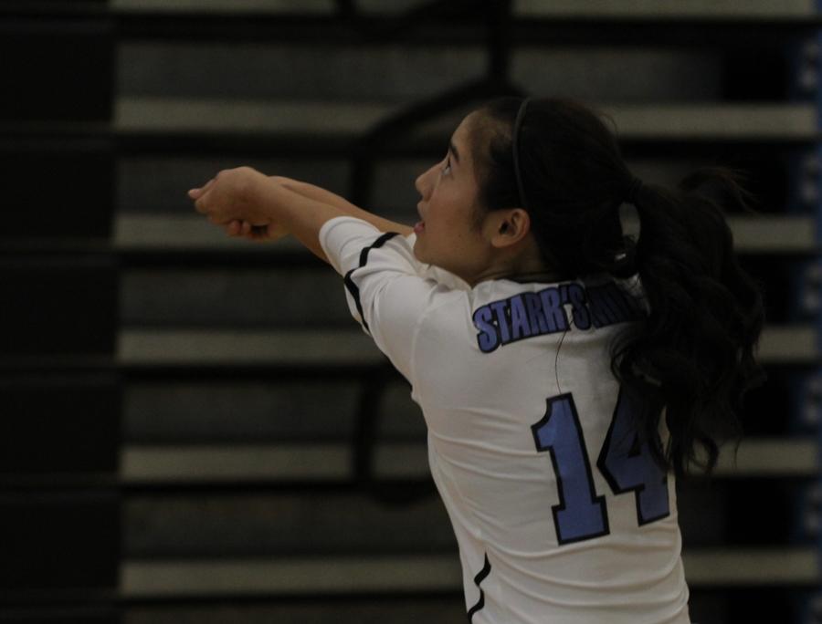 A Panther volleyball player returns a serve. “The girls did a better job defensively tonight,” Decourcy said. The Lady Panthers play Northgate on Sep.22.