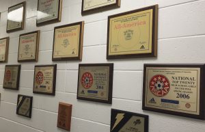 The hallway in the front office displays more than 15 previous athletic accomplishments awarded to the Mill. The location for the hall of fame is being pushed back two years. This delay will allow enough time for an official hall of fame committee to be formed. The committee will be responsible for nominating future inductees and setting a definite location for the display. 