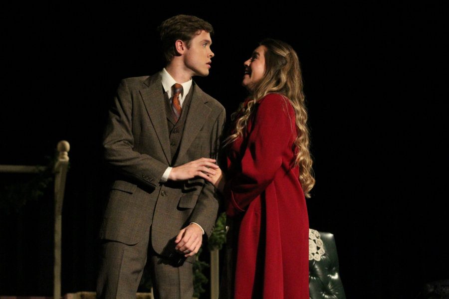 Oct. 19, 2016 - Two actors rehearse for “The Last Night of Ballyhoo” during the dress rehearsal.  They placed runner-up at region three AAAAA one-act play and won best set at the one act play competition against five other schools.