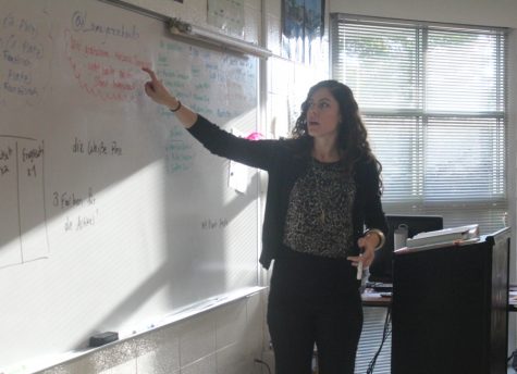 German teacher Antonela Kljajic teaches German to high school students first through fifth period. She teaches eighth graders at Rising Starr Middle School at the end of the school day. 