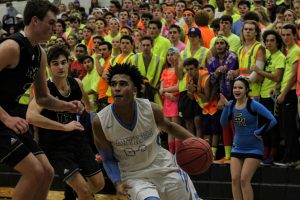 A Panther player drives to the basket against the Chiefs during the Battle of the Bubble. After losing to their rival all three times a season ago, the Panthers defeated the Chiefs in this season’s first meeting between the two teams. 