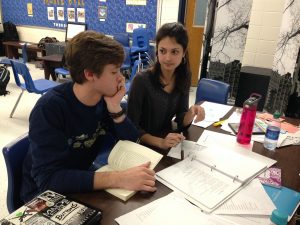 This year, drama department teacher Andrew Snider has decided to introduce a competitive literary team at Starr’s Mill. Two team members who are competing in duo interpretation discuss how they will cut the story of “Big Fish” by Daniel Wallace into ten minutes to present to a panel of judges. 