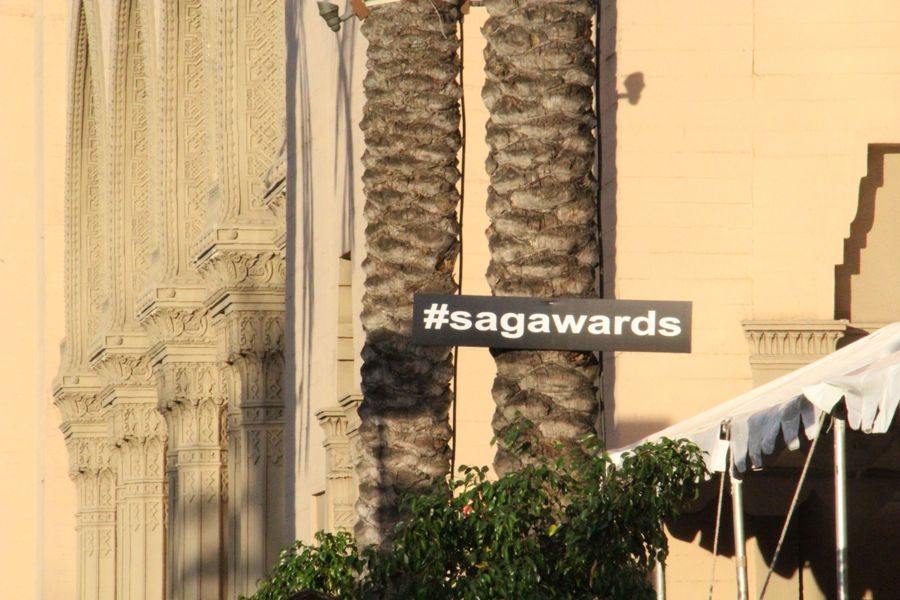 A+hashtag+sign+for+the+23rd+Screen+Actors+Guild+Awards+was+posted+on+a+tree+to+encourage+connections+between+actors+at+the+event+and+viewers+at+home.+The+SAG+Awards+is+an+annual+event+where+actors+and+actresses+come+together+to+celebrate+their+work+on-screen.