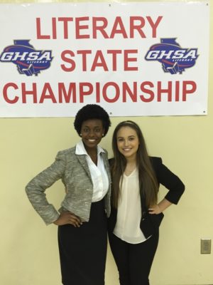 Seniors Jordan Bobbitt and Chandler Cummings-McBride attended state at Buford High School on March 11. Bobbitt placed first in dramatic interpretation. 