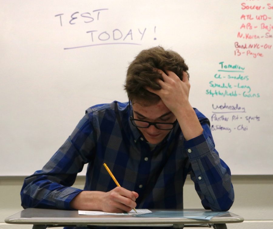 A+student+struggles+to+meet+the+demands+of+standardized+testing.+While+standardized+tests+such+as+the+Georgia+Milestones+and+the+SAT+are+often+required+for+academic+promotion%2C+many+students+feel+these+tests+are+not+an+accurate+depiction+of+their+intelligence.+