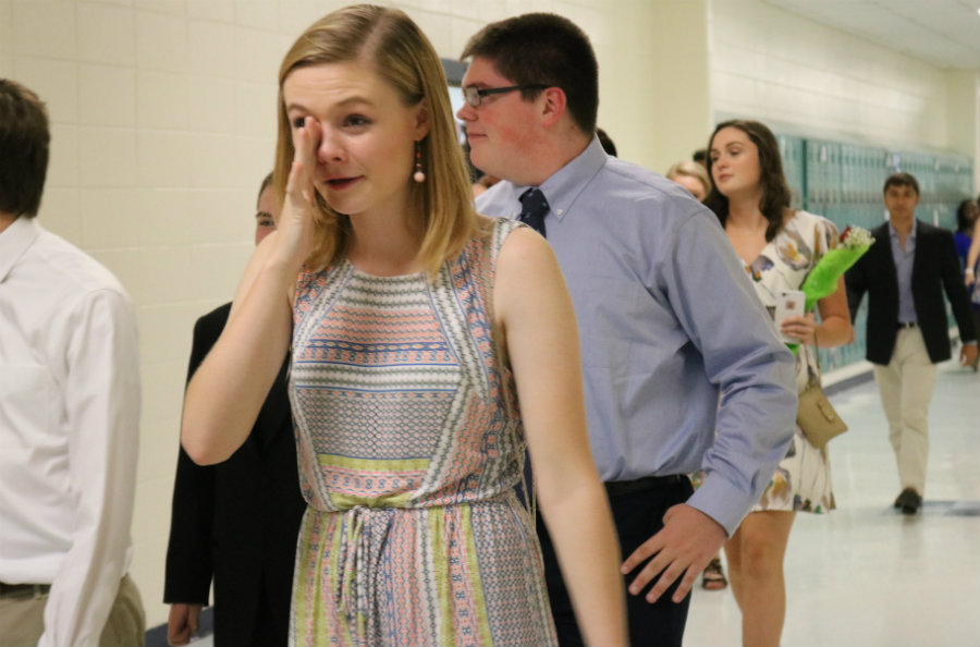 May 18, 2017 - A senior wipes away tears as she comes to the end of her senior year. Graduation will take place at 7 p.m. in Panther Stadium on May 26. 