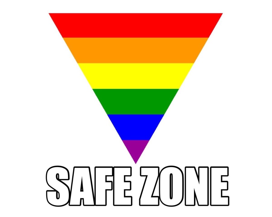 Many+%E2%80%9Cgay+safe%E2%80%9D+posters+have+the+pride+flag+in+a+triangle+with+the+words+%E2%80%9Csafe+zone%E2%80%9D+to+show+that+the+area+is+supportive+of+the+LGBT%2B+community.+The+posters+would+promote+change+in+the+school+system+allowing+the+LGBT%2B+students+to+feel+safe+in+the+school+environment.+