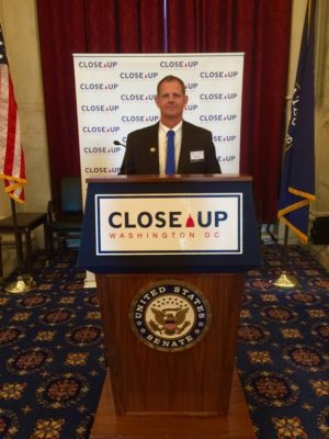 U.S. history teacher Jon Gloer at the Close Up hall of fame induction. Gloer became the fourth person ever to be inducted, and the first from Georgia.