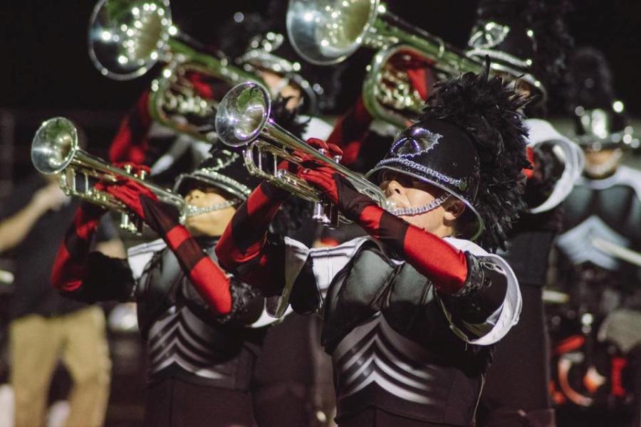 Senior+Ryan+Ragsdale+performs+with+the+Phantom+Regiment.+He+marched+trumpet+with+Regiment+and+also+is+marching+his+fourth+year+of+trumpet+with+Panther+Pride+this+year.+