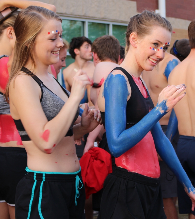 Students paint up before a football game to show their school spirit. An essential part of any tailgate is the music, and The Prowler has compiled some of the top songs to get the football season started.