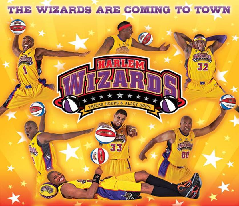A promotional picture for the Harlem Wizards basketball team. The Wizards will face off against the Fayette Force team comprised of students, teachers, and many other members from the around the community.