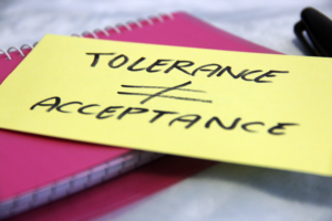 Contrary to popular belief, tolerating minority groups is not synonymous with accepting their differences. Acceptance differs from tolerance in which it evokes a sense of understanding and creates an environment of mutual respect.