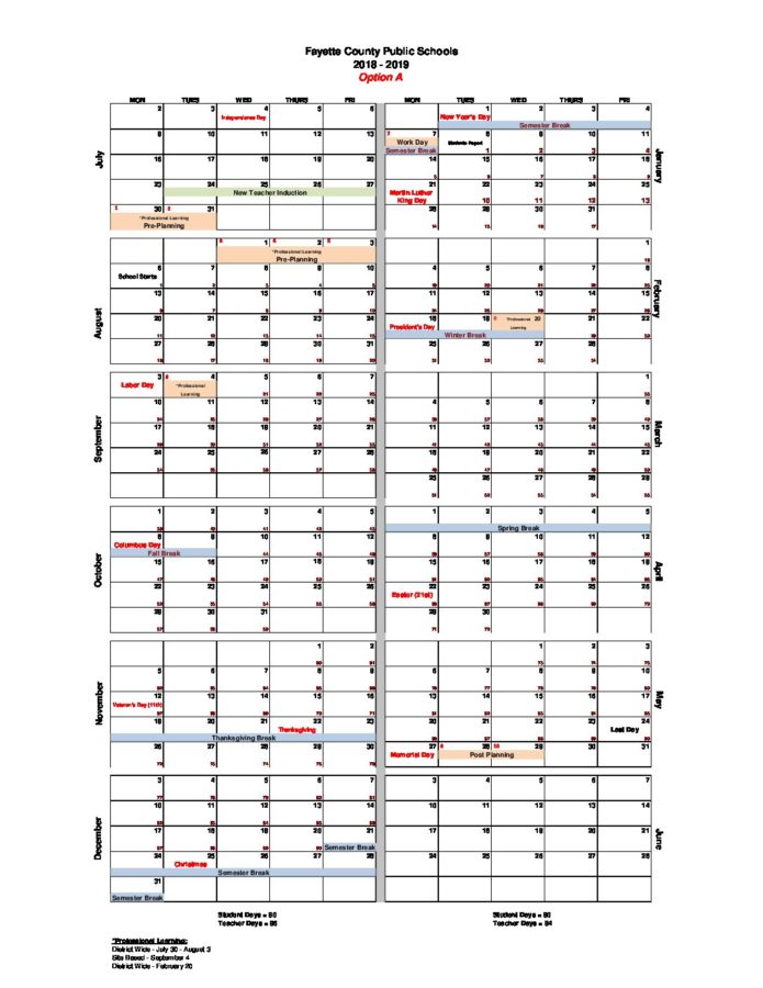 The Board of Education had its monthly meeting this past Monday and made a decision on the 2018-2019 school calendar. Along with making a few minor adjustments, the calendar will rid the school calendar of half days.
