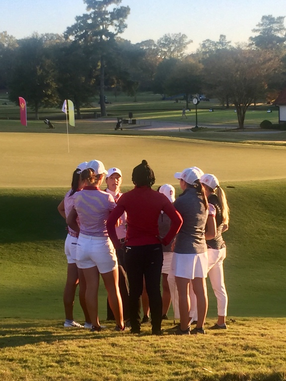 Stanford women’s golf coach Anne Walker meets with student-athletes. Being recruited by a college coach requires more than athletic talent, which is why the recruiting process can be difficult and confusing without help.
