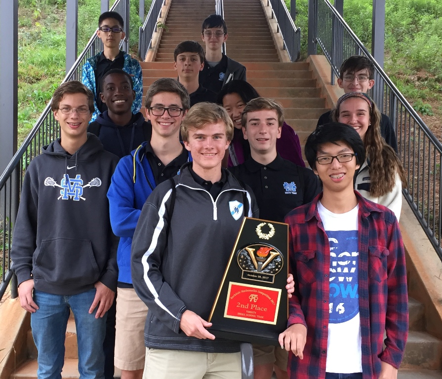 The+Varsity+Math+Team+shows+off+their+trophy+won+at+the+Thirteenth+Annual+Rockdale+Mathematics+Competition.+They+placed+second+in+team+competition+and+sophomore+Brock+Spence+won+the+individual+round.