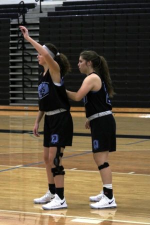 Two Panther players work on their post moves during a preseason practice. Starr’s Mill will look to bounce back from a 12-13 record last year and make the state playoffs this season. 