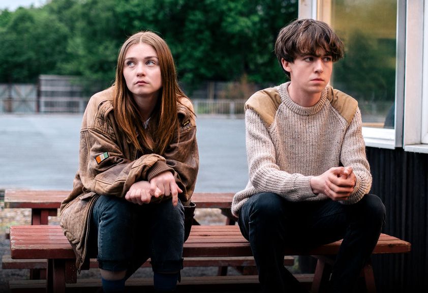 Main characters James (Alex Lawther) and Alyssa (Jessica Barden) wait outside of a restaurant after blackmailing their ride and and inadvertently becoming stranded in the process. The hit series “The End of the F***ing World,” based on the comic book by Charles Forsman, may have a second season in the works that would premiere sometime in 2018 or early 2019. 