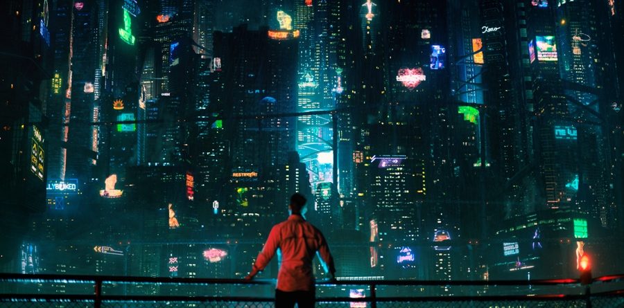 Takeshi Kovacs takes in the sight of Bay City, where he finds himself brought back to life 250 years after dying. Netflix’s science fiction series “Altered Carbon” presents a fantastic world where the human mind can be transferred from body to body with ease.
