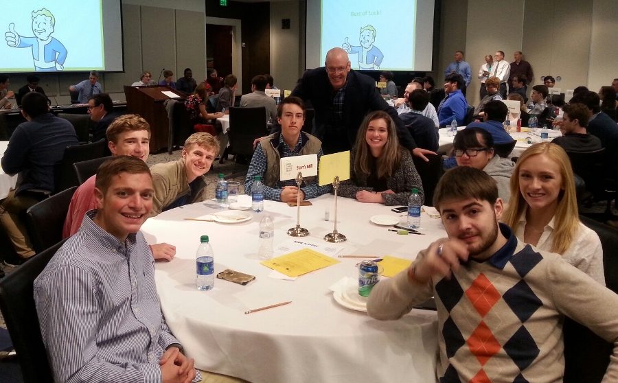 The two Starr’s Mill State Econ Challenge teams prepare for the first round of tests at the Federal Reserve. The two teams competed for the purpose of “eternal economic glory,” according to sponsor Mark DeCourcy. 