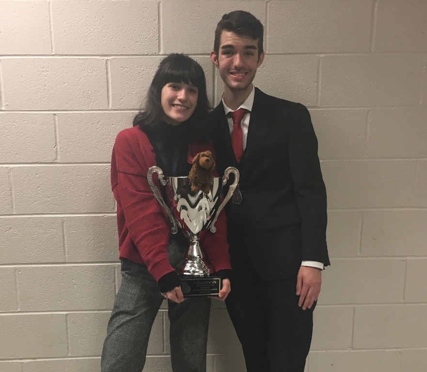 The debate team’s season concluded this past weekend at the state meet. Seniors Madi Hyson and Tyler Holt are two of the four participants who placed in their events. Both Hyson and Tyler took first in the Public Forum competition.