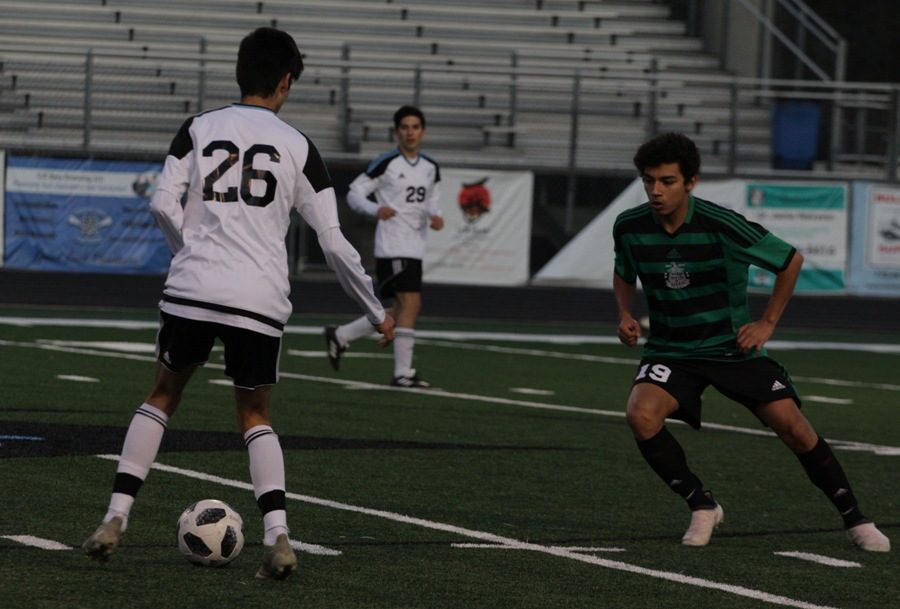 March 22, 2018 - JV Panther takes on a McIntosh player in Panther Stadium. After the final game of the season at East Coweta, which ended early at halftime, the JV boys ended the season with a record of 4-4-2. 