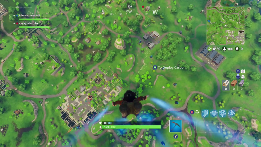 A Fortnight player dives down to the island at the beginning of a game. Fortnite is an incredibly popular free-for-all game that combines portability and exciting gameplay.