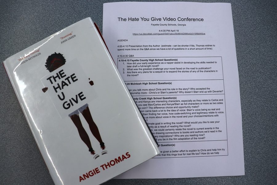 Starr%E2%80%99s+Mill+senior+Brittany+Clarke+came+up+with+six+questions+for+the+video+conference+with+best+selling+author%2C+Angie+Thomas.+Four+schools+from+Fayette+County+High+Schools+shared+the+majority+of+the+meeting+with+the+author+to+ask+questions+about+herself+and+her+book.+